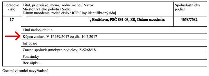list vlastnictva titul nadobudnutia